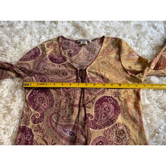 Vintage Self Esteem Blouse Top Y2K Paisley Fairy Grunge Mesh Renaissance Cosplay - Picture 4 of 6